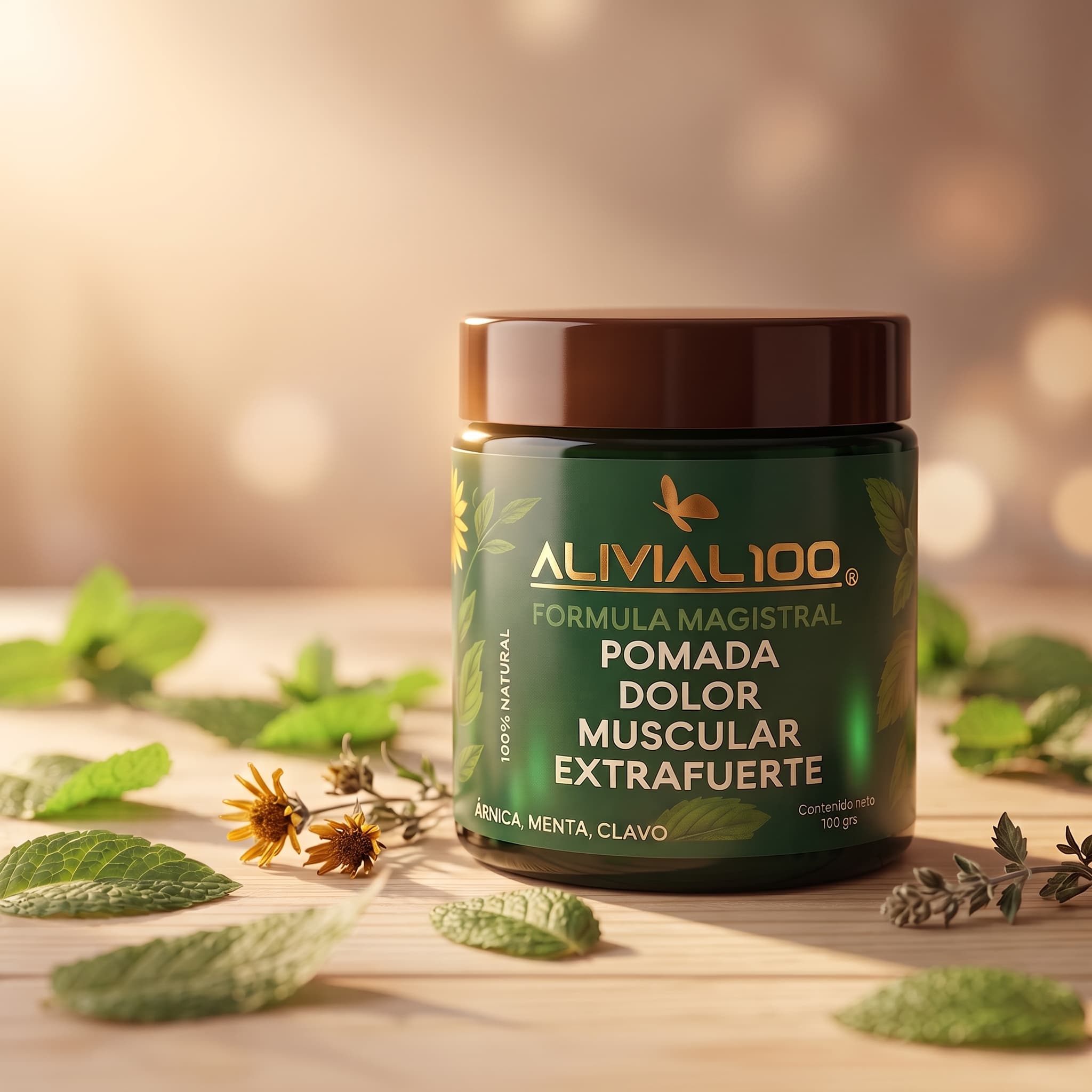 ALIVIAL100 — Pomada dolor muscular extra fuerte, fórmula magistral 100% natural
